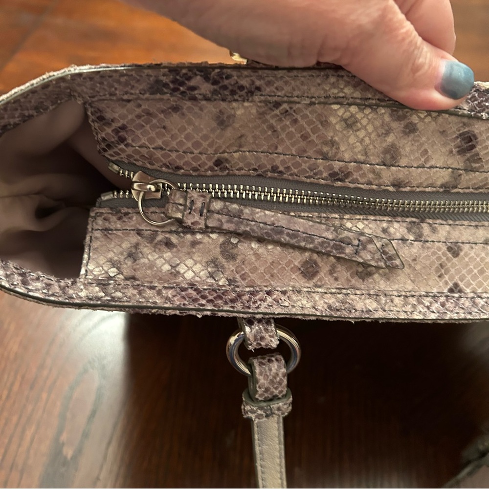 Coach Vintage Straw Tote With Python Leather Trim - image 7